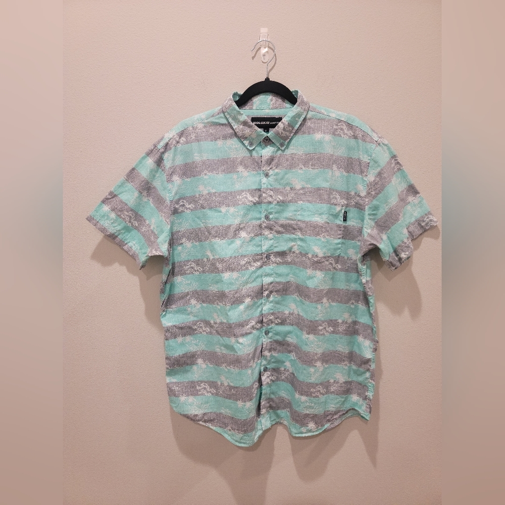 Molokai Surf Co. Men's Palm tree print top Button Down Size XL